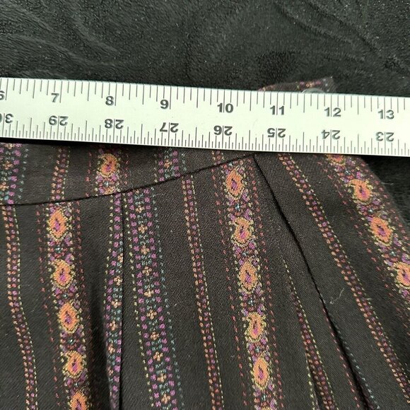 Vintage Sanyo Size 6 Black Wool Paisley Maxi Skirt Lined Academia Witchy Luxury - Picture 12 of 13